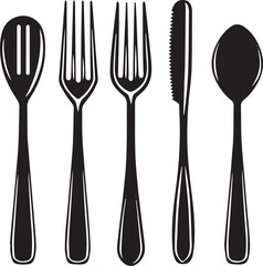 fork knife and spoon silhouette