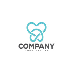 Creative logo design depicting a tooth made from monolines. 