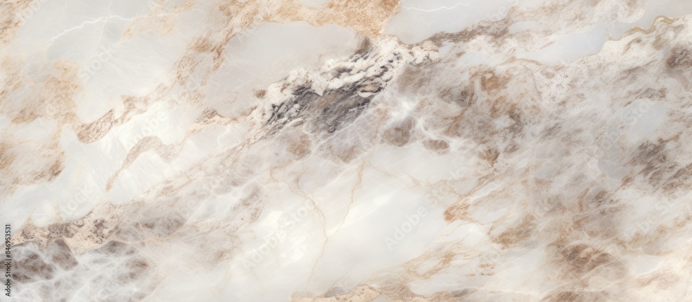 Aufkleber Detailed view of a luxurious marble surface featuring a sophisticated brown and white pattern. with copy space image. Place for adding text or design