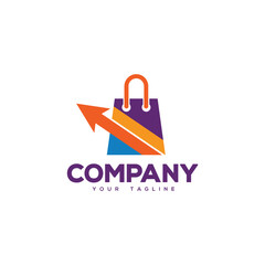 Creative logo design depicting a shopping bag. 