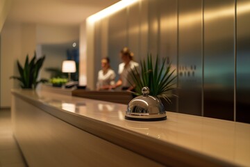 Hotel Reception Desk with Service Bell