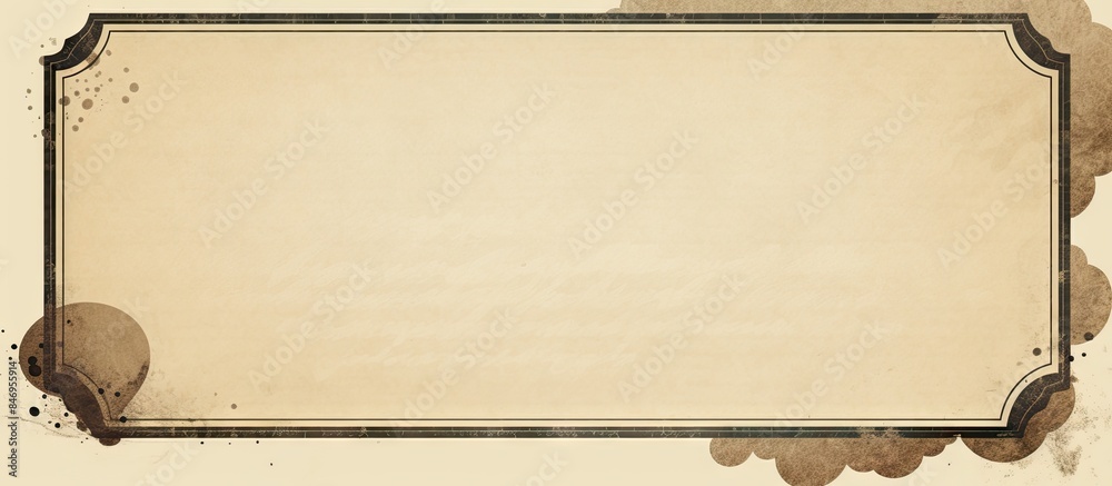 Leinwandbilder Close-up image of a piece of paper with a black border, isolated on a white background. with copy space image. Place for adding text or design