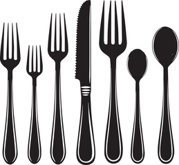 fork knife and spoon silhouette
