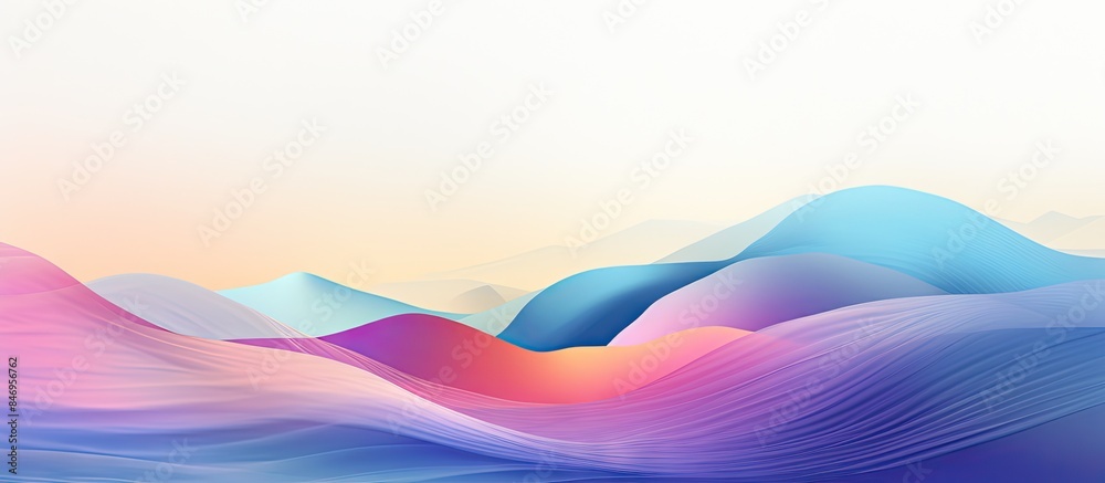 Poster A detailed view of a majestic mountain peak set against a clear blue sky background. with copy space image. Place for adding text or design