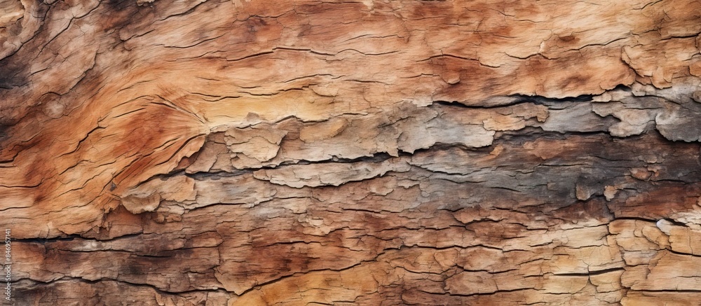 Fototapete Texture diversity is evident in the close-up view of the rough surface of the tree trunk bark. with copy space image. Place for adding text or design