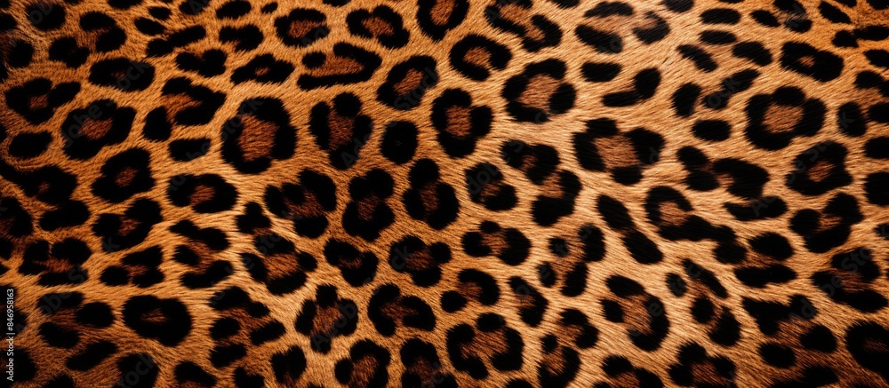Aufkleber Detailed view of striped leopard print fabric for texture background. with copy space image. Place for adding text or design