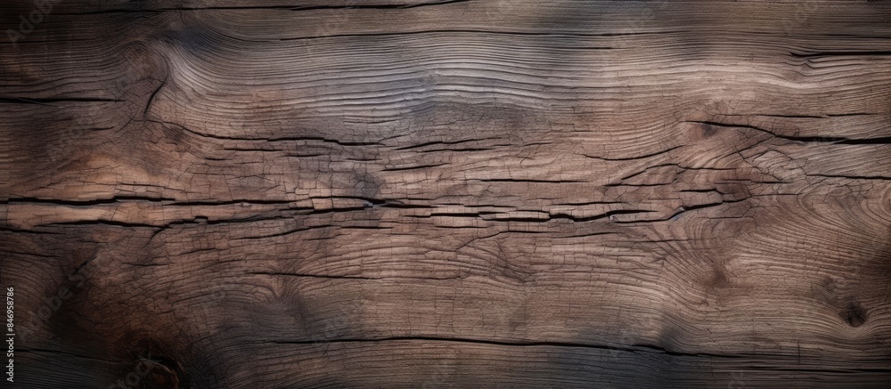Poster A close-up of an old hardwood surface showing pale corrosion cracks and dark shadows. with copy space image. Place for adding text or design