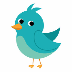 Blue bird cartoon vector art illustration