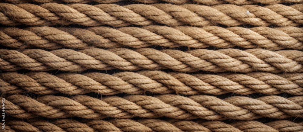 Poster Detailed view of a rope with a secure knot tied on it. with copy space image. Place for adding text or design