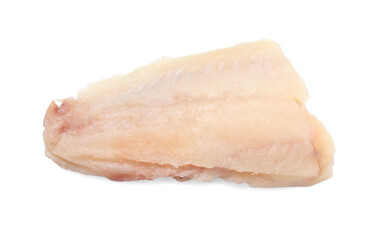 Piece of raw cod fish isolated on white