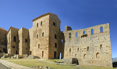 Fototapeta premium The Mystras Palace Complex, Archaeological Site of Mystras, Greece, UNESCO World Heritage Site