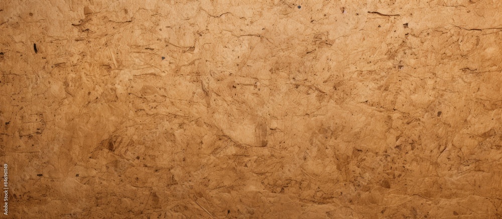 Aufkleber Close-up view of a wall displaying a textured wooden surface against a brown background. with copy space image. Place for adding text or design