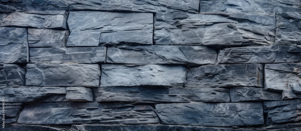 Aufkleber A bird is sitting on top of a textured stone wall, creating a natural and rustic background. with copy space image. Place for adding text or design