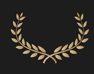 Lorbeerkranz in Gold, Vektor