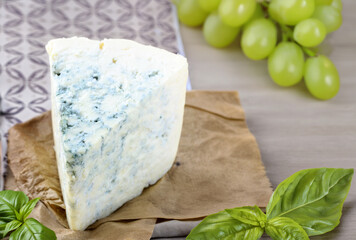 organic blue cheese gorgonzola roquefort on the table