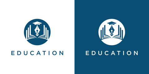 Creative education logo design with modern concept , premium vector