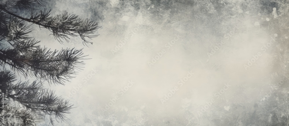 Poster A close-up view of a tree with the sky as the background, evoking a sense of serenity and nature. with copy space image. Place for adding text or design
