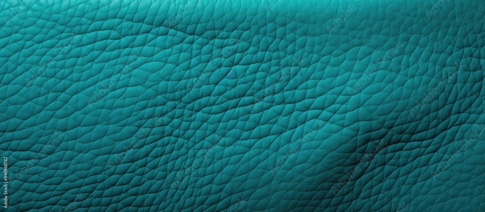 Poster close-up of textured blue leather with punched openings, perfect for turquoise backgrounds. with cop