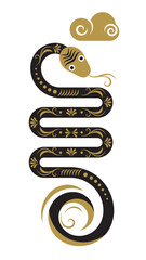 Chinese Happy New Year 2025. Year of the Snake. Symbol of New Year. 