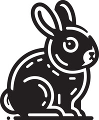 black and white rabbit