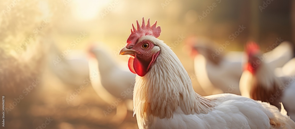 Leinwandbilder many domestic fowls basking in sunlight together, effortlessly found in a household setting. with co