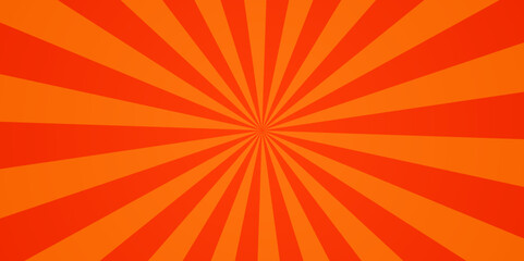 Abstract orange sun rays and sunburst backdrop background. seamless retro vintage burst sunrise vector wallpaper design.