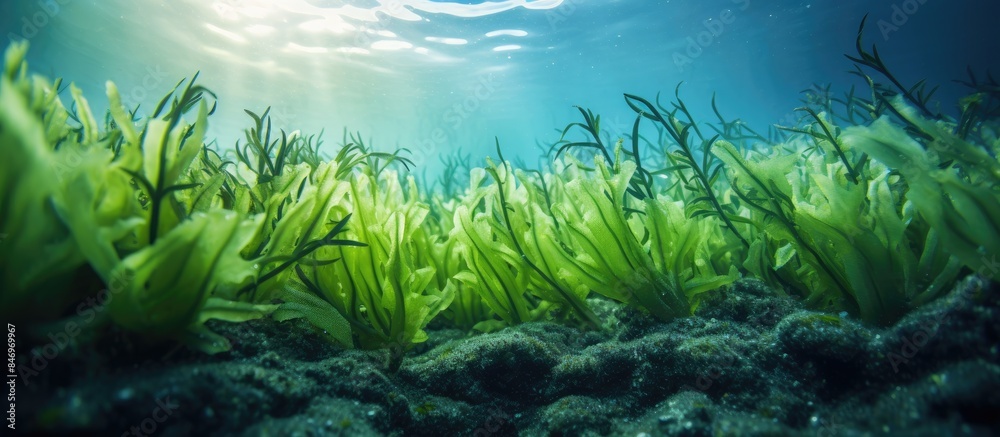 Aufkleber lush seaweed field thriving underwater, providing nutrients to marine life and enhancing the ecosyst