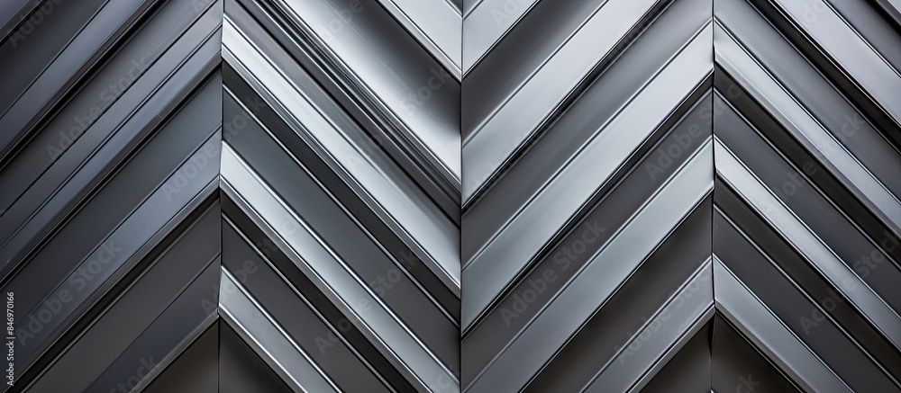Poster Facade of a structure adorned with an abundance of glass windows offering a visually striking architectural element. with copy space image. Place for adding text or design