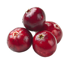 Obraz premium [Transparent Background PNG]Four cranberries on a white background