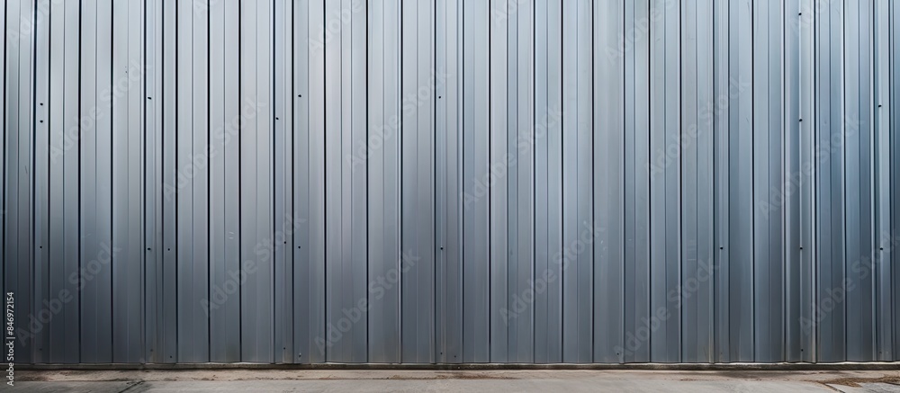 Poster Warehouse building's metal sheet wall with a fire hydrant in close-up view. with copy space image. Place for adding text or design