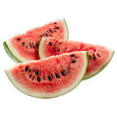 [Transparent Background PNG]Slices of Watermelon on White Background