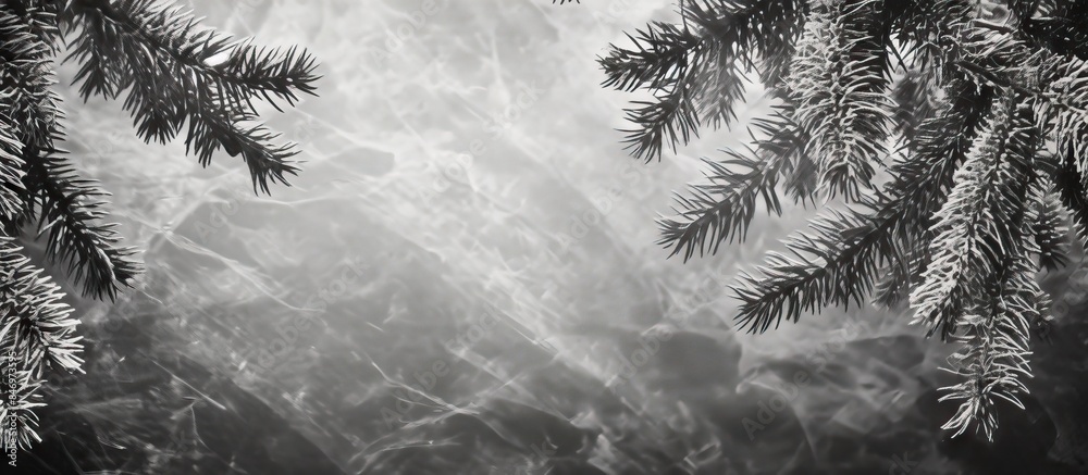 Aufkleber Close-up of a detailed tree branch against a serene water backdrop. with copy space image. Place for adding text or design