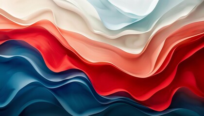 Obraz premium Abstract multicolored wave forms creating a flowing fabric-like pattern. Perfect for backgrounds or artistic design elements.