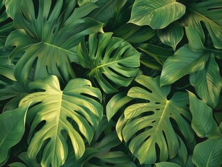 A detailed view of a cluster of green leaves