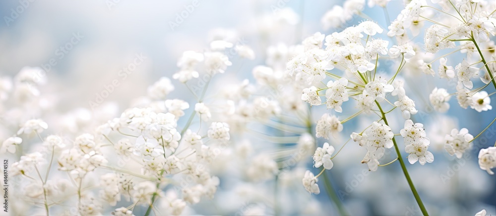 Aufkleber delicate white gypsophila flowers, known as baby's breath, form a beautiful abstract background with