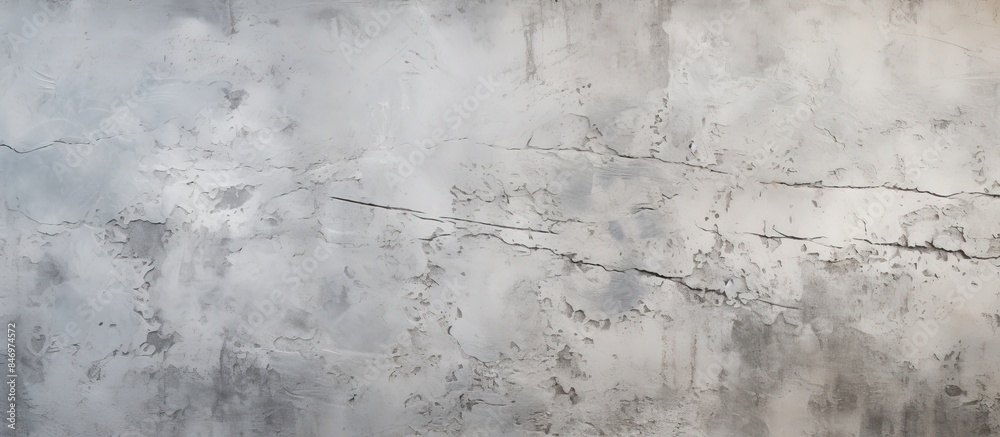 Poster A weathered concrete wall exhibiting visible cracks and imperfections in its surface texture. with copy space image. Place for adding text or design