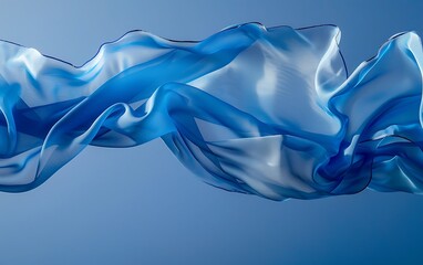 Floating air blue fabric Background