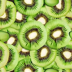 Seamless pattern of kiwis used as background.