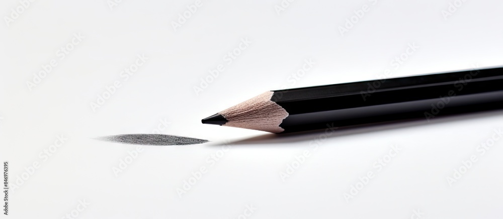 Aufkleber Close-up view of a pencil tip with a fine point on a white surface. with copy space image. Place for adding text or design