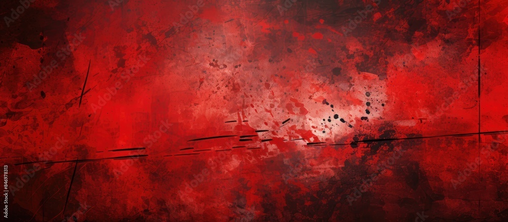 Aufkleber bird silhouettes rest on a wire set against a vibrant red and black painted background. with copy sp
