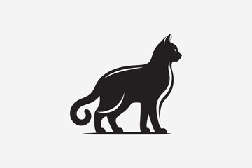 Cat silhouette vector style with white background 