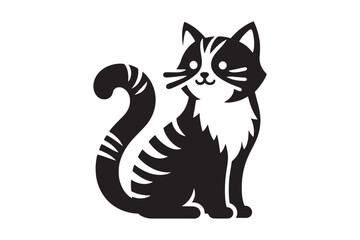 Cat silhouette vector style with white background 