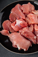 pork raw meat pulp fresh meal food snack on the table copy space food background rustic top view