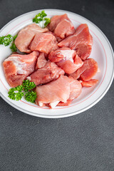 pork raw meat pulp fresh meal food snack on the table copy space food background rustic top view