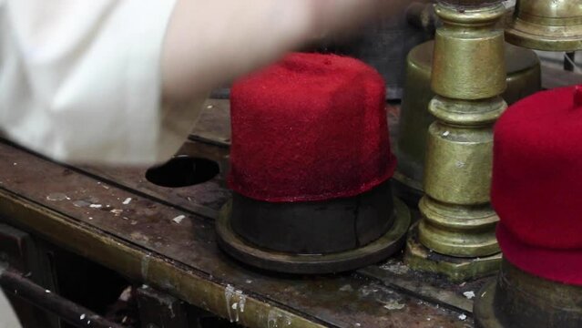Tarboosh industry, Stages of tarbush manufacturing, Cairo Egypt

