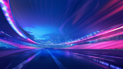 The Football stadium at night with colorful isolation, Illustration