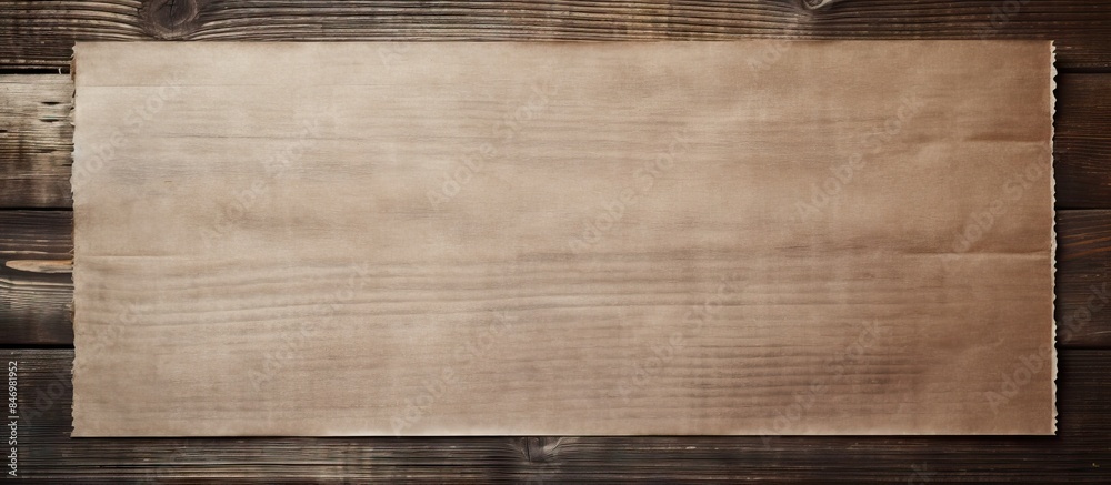 Leinwandbilder an aged piece of paper pinned on a rustic wooden wall, presenting a simple and vintage aesthetic. wi