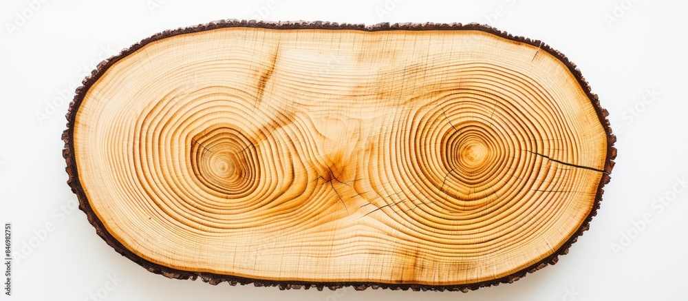 Fototapete close-up of the detailed cross-section of a piece of wood showing intricate annual rings and texture