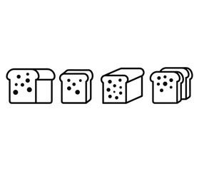 bread bakery food icons symbol simple vector design black white illustration sets