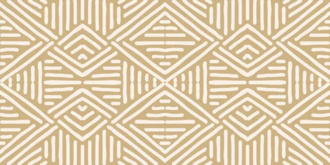 Poster Hand drawn Batik seamless pattern. Geometric doodle abstract illustration, Ethnic wallpaper. Tribal vector texture. Aztec style. Folk embroidery. Indian art, Scandinavian, African rug and tile.